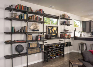 Learn how to build this impressive industrial pipe shelving the easy way! We’ve sourced the cheapest supplies for a pipe bookshelf if you’re on a budget