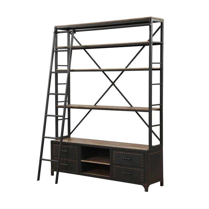 Acme 92436 Actaki 64" Sandy Gray Finish Bookcase Without Ladder