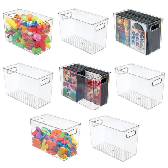 mDesign Deep Plastic Home Storage Organizer Bin for Cube Furniture Shelving in Office, Entryway, Closet, Cabinet, Bedroom, Laundry Room, Nursery, Kids Toy Room - 12