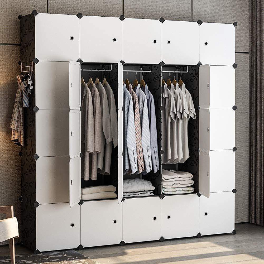 YOZO Modular Wardrobe Portable Clothes Closet Garment Rack Polyresin S Sonorospace YOZO Modular Wardrobe Portable Clothes Closet Garment Rack Polyresin S Sonorospace
