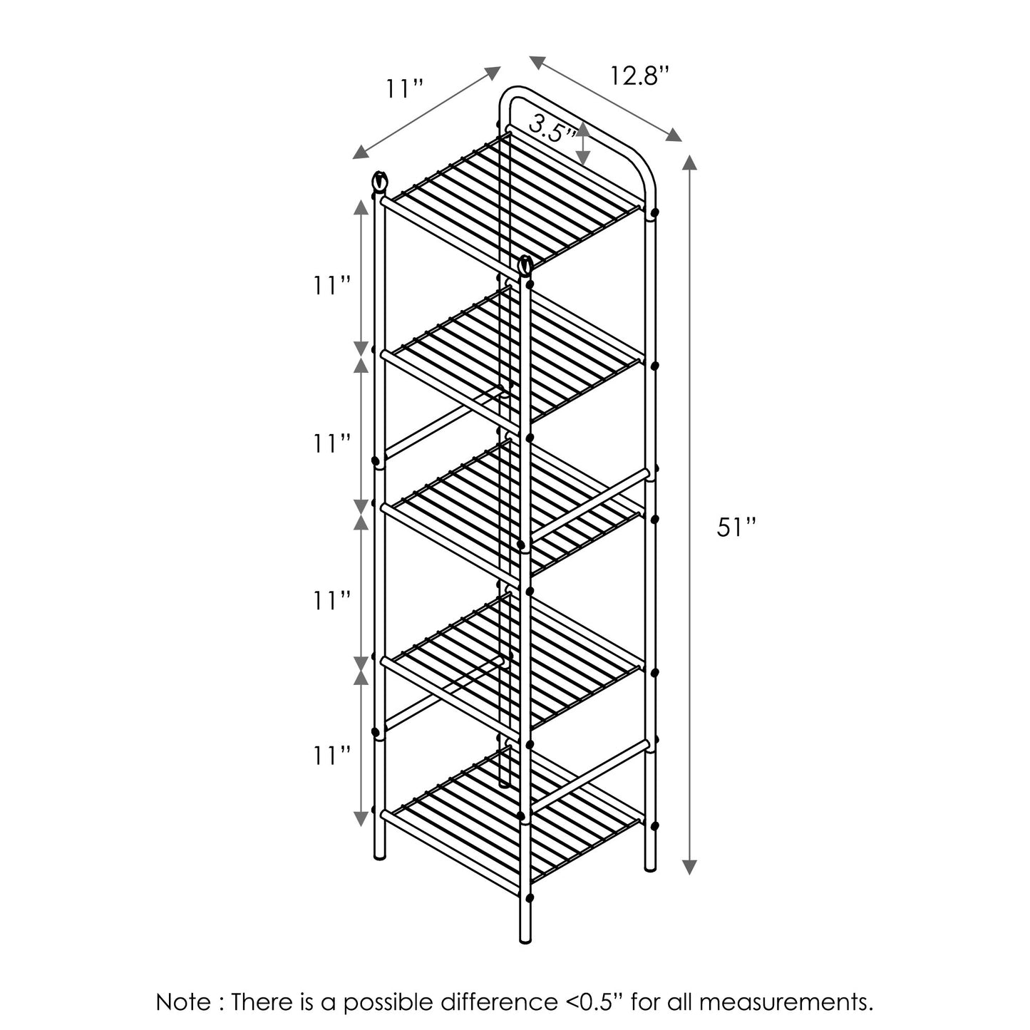 Furinno 5-Tier Storage Shelf WS17322