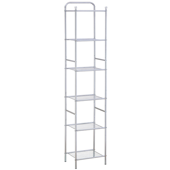 Tall & Slim Stainless Steel Wire 6-Tier Storage Shelf Rack