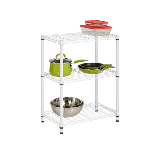 3-Tier Heavy Duty Adjustable Shelving Unit, White