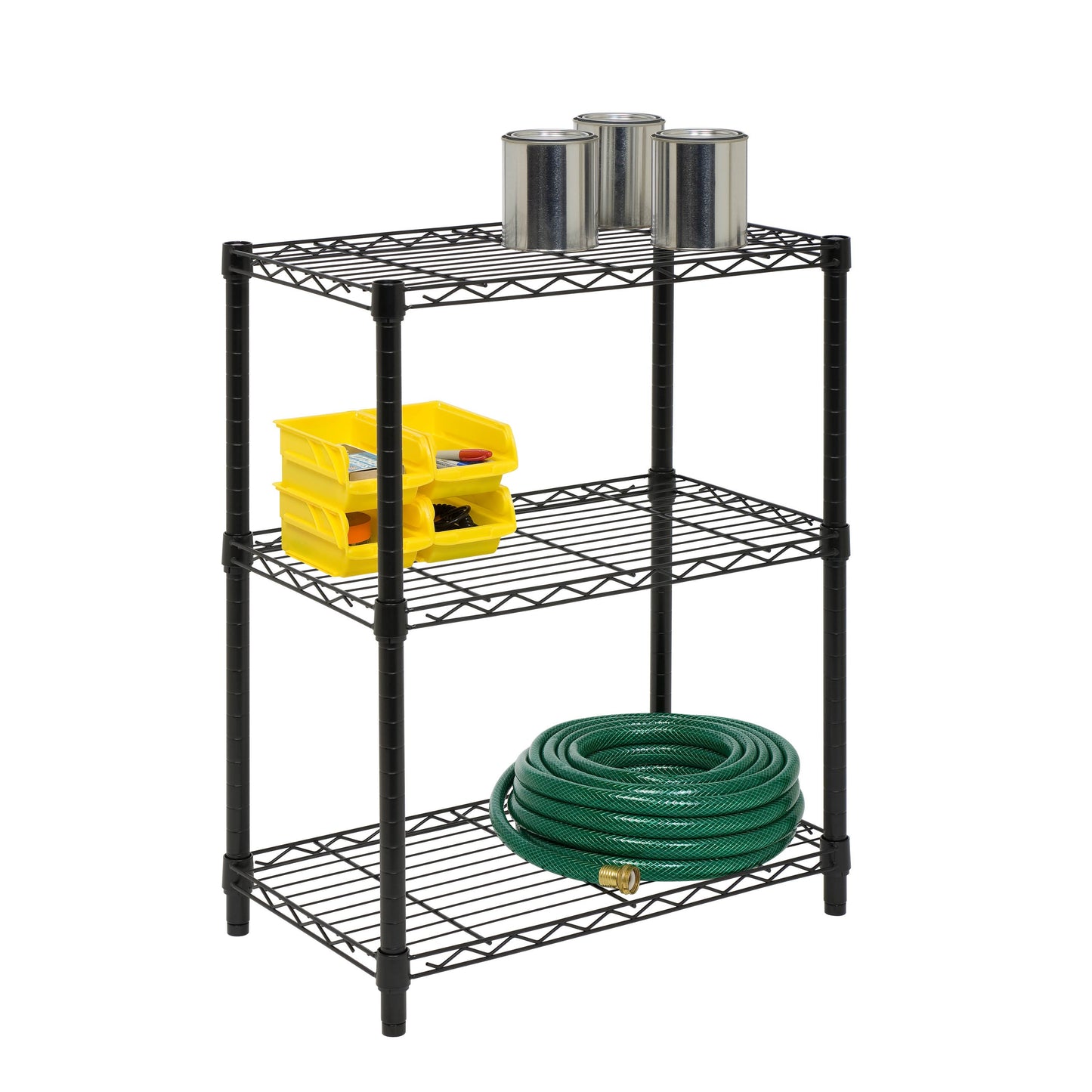 3-Tier Heavy Duty Adjustable Shelving Unit, Black