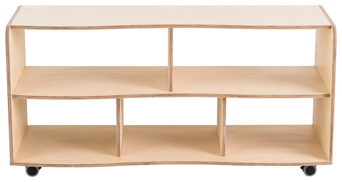 Curved Modular Five Cubby Hole Storage Unit