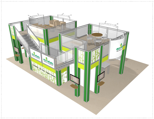 30 x 40 Eco-whats - Trussworks Double Deck Exhibit System (KITS)