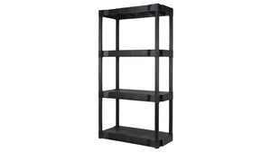 Hyper Tough’s 4-tier shelf supports 70 pounds on each level at $28.50 to organize your garage
