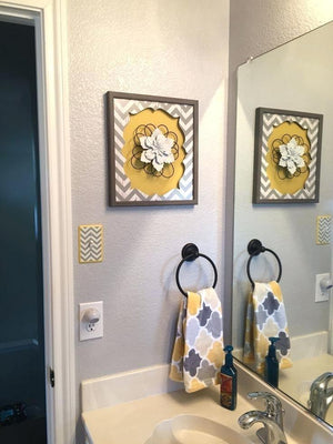 Luxurious Yellow And Gray Bathroom Decor