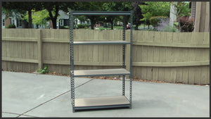 Step by step instructions for assembling metal shelving