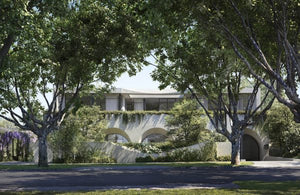Distinctive archways and a tranquil green setting build a luxurious bespoke home exterior in the historic suburb of Armadale, Australia, which is in fact ten separate apartment