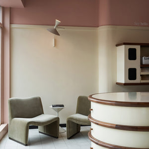 Pink-tinged paint store Lick pays homage to London’s art deco buildings