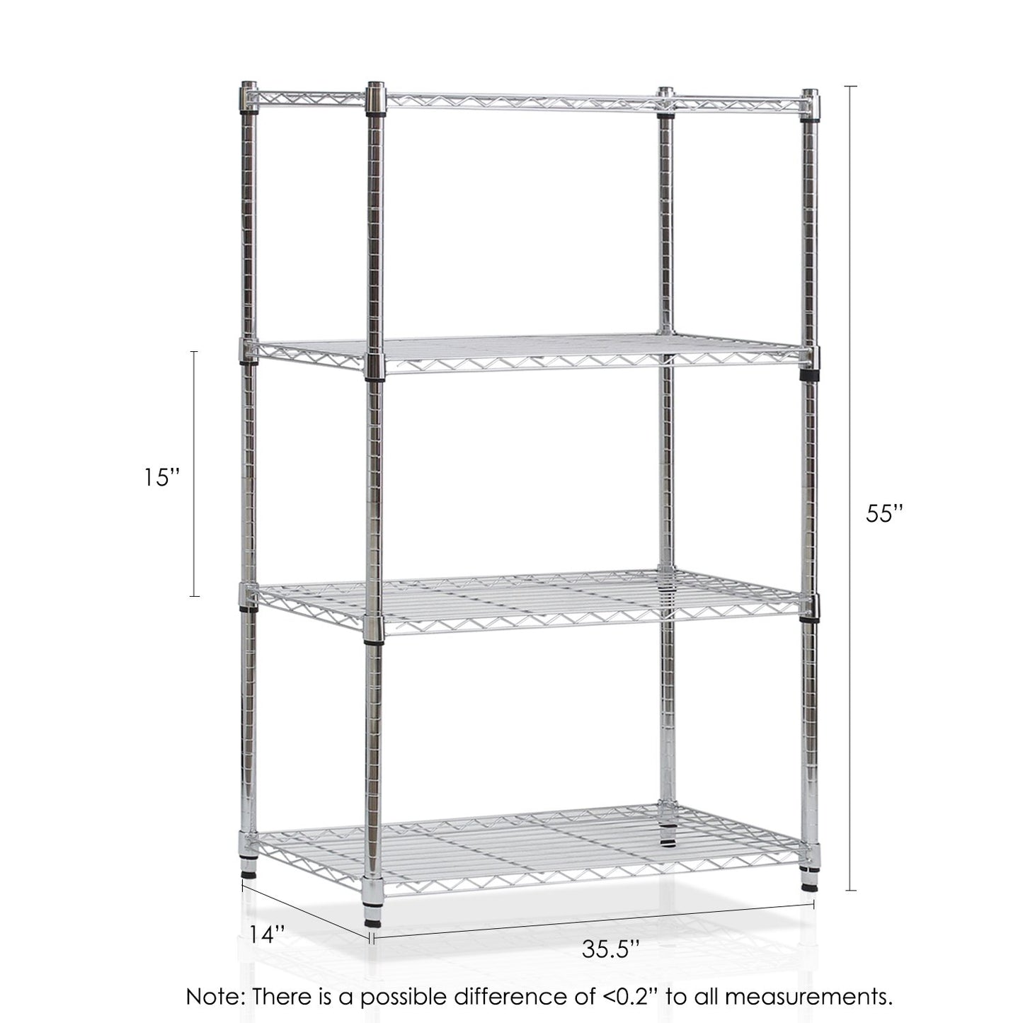 Furinno 4-Tier Heavy Duty Wire Shelving WS15003