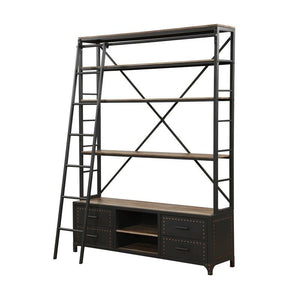 Acme 92433 Actaki 64"  Sandy Gray Finish Bookcase Without Ladder