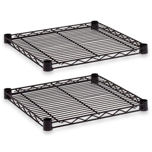 Alera® Industrial Wire Shelving Extra Wire Shelves, 18w x 18d, Black, 2 Shelves/Carton