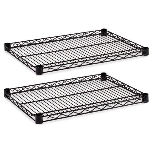 Alera® Industrial Wire Shelving Extra Wire Shelves, 24w x 18d, Black, 2 Shelves/Carton