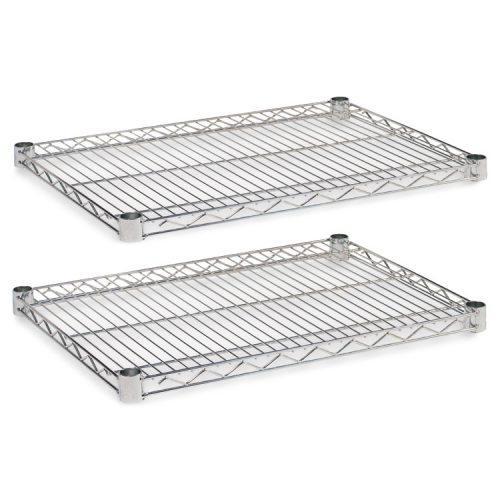 Alera® Industrial Wire Shelving Extra Wire Shelves, 24w x 18d, Silver, 2 Shelves/Carton
