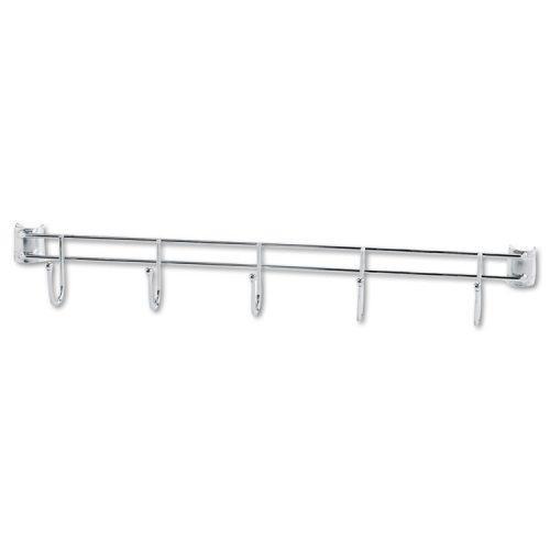 Alera® Hook Bars For Wire Shelving, Five Hooks, 24″ Deep, Silver, 2 Bars/Pack