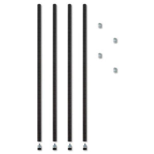 Alera® Stackable Posts For Wire Shelving, 36 “High, Black, 4/Pack