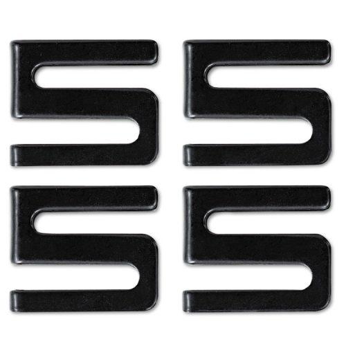 Alera® Wire Shelving S Hooks, Metal, Black, 4 Hooks/Pack