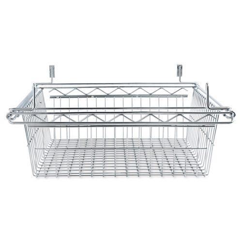 Alera® Sliding Wire Basket For Wire Shelving, 18w x 24d x 8h, Silver