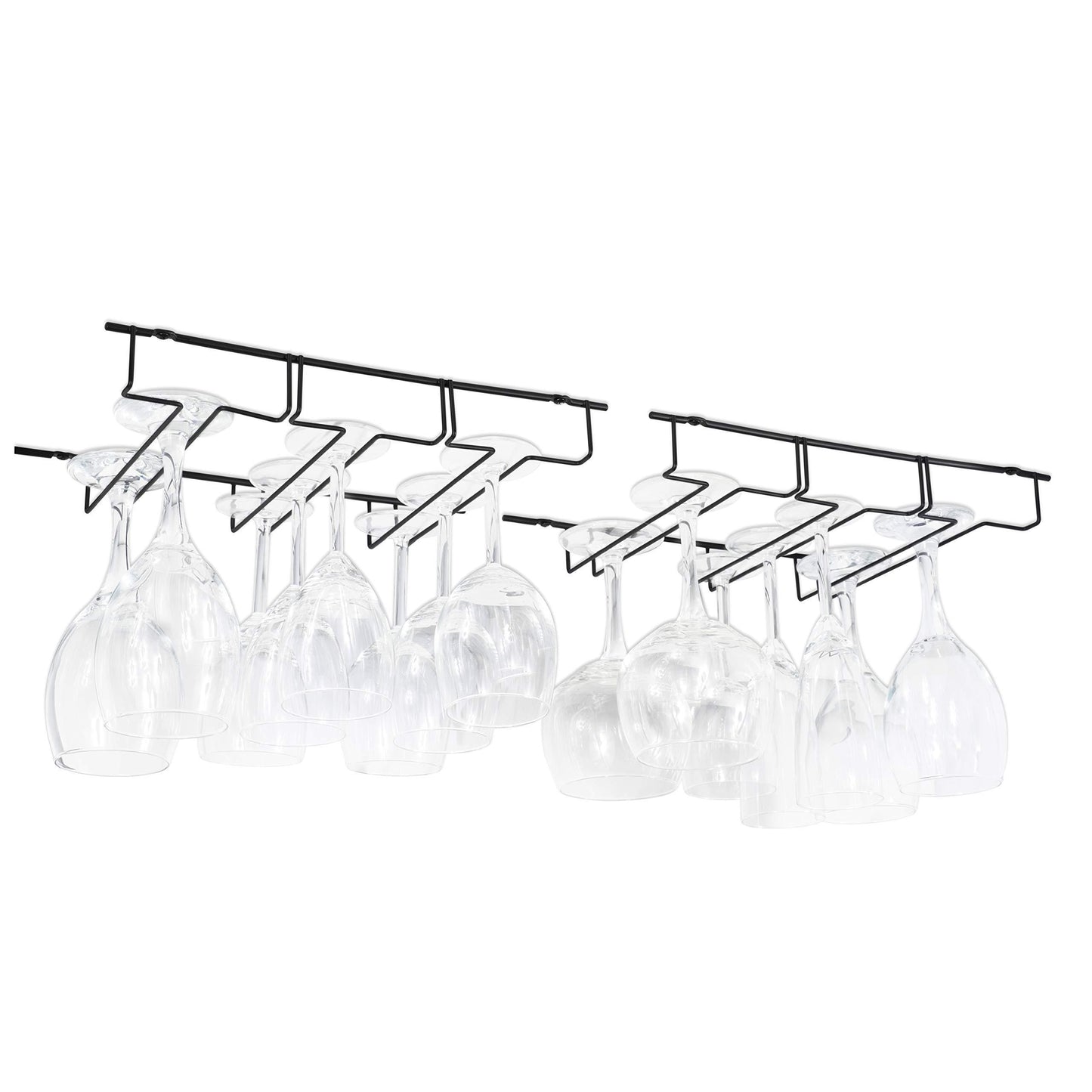 Wallniture Napa Stemware Wine Glass Hanger Rack Under Cabinet Kitchen Bar