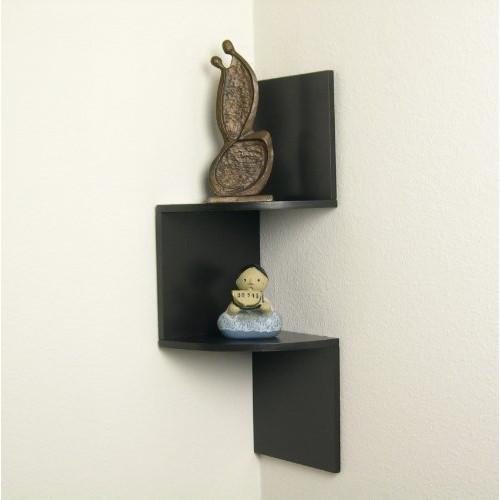 Laminated Corner Shelf in Walnut by Danya B.