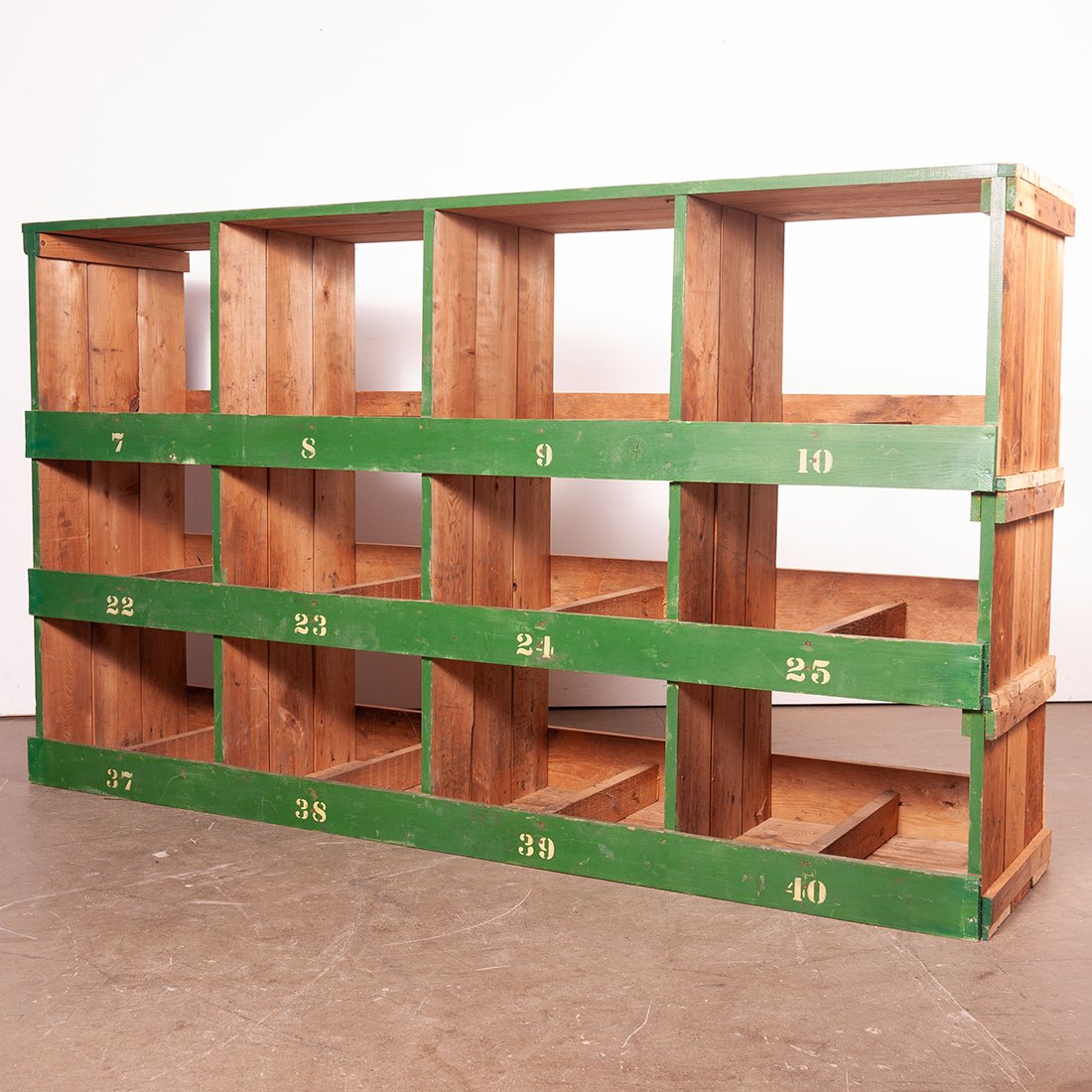 Low Victorian Pigeon Hole Unit/Storage/Shelving Unit - 4 Bay