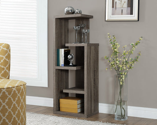 48"H DARK TAUPE ACCENT DISPLAY UNIT BOOKCASE