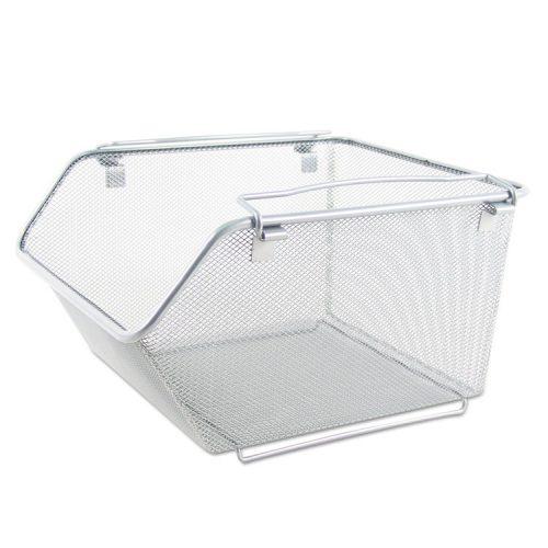 Alera® Wire Mesh Stacking Shelving Bins, 12 x 15 1/4 x 8 5/8, Silver, 2/Set