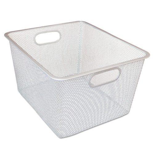 Alera® Wire Mesh Nesting Shelving Baskets, 12 x 14 x 7 3/4, Silver, 2/Set