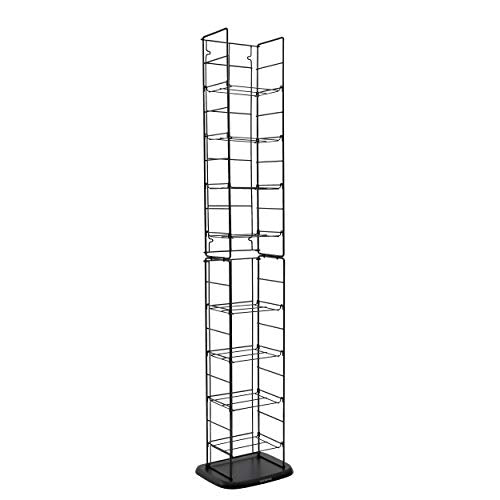 Atlantic Adjustable Wire Media Rack - Heavy Gauge Steel, Holds 153CDs 05 72 DVDs, 8 Adjustable Shelves PN78205091