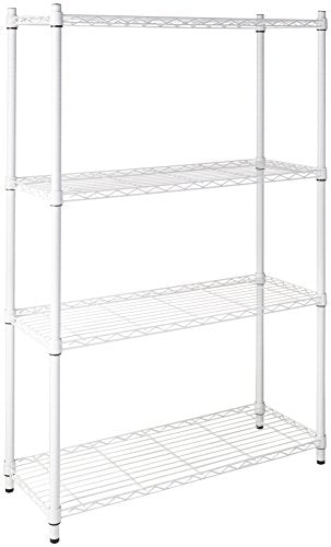 Honey-Can-Do SHF-01907 Adjustable Storage Shelving Unit, 250-Pounds Per Shelf, White, 4-Tier, 36Lx14Wx54H