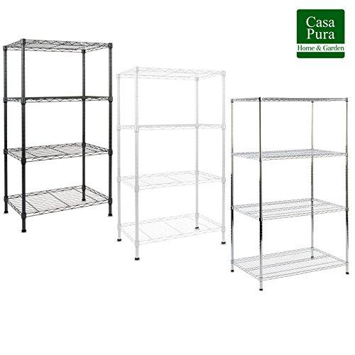 casa pura Metal Storage Shelves | Wire Shelving Organizer for Kitchen, Garage or Bathroom | Grey 5 Tier | 22"x14"x56" | Multiple Sizes, Tiers and Colors