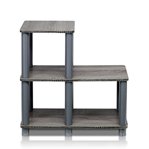 Furinno Turn-N-Tube Accent Decorative Shelf, French Oak/Grey