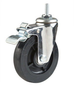 Casters, 5", Single Wheel, Locking, Chrome, for Wire Shelving Units