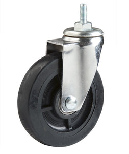 Casters, 5", Single Wheel, non locking, Chrome, for Wire Shelving Units