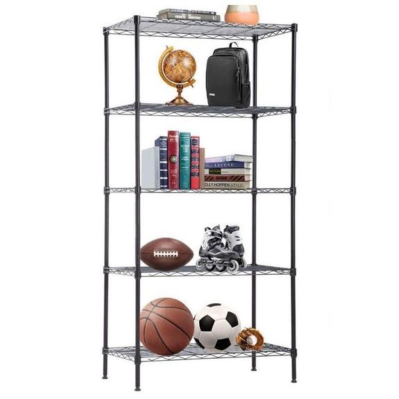 5 Tier Wire Shelving Unit - Black