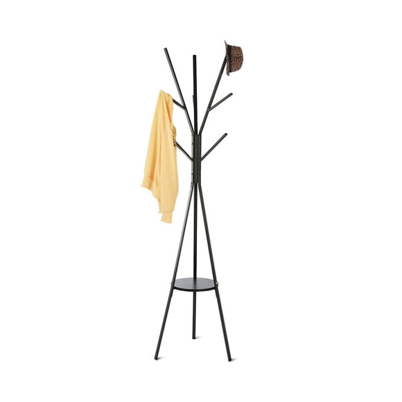 HOME BI Coat Rack Stand, Coat Hanger with 9 Hooks for Holding Jacket, Hat, Purse White