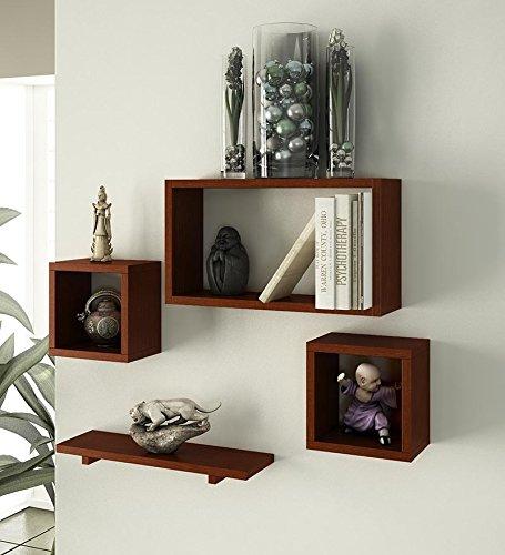 MDF Wall Shelf with 4 Shelves - Home Decoration and Living Room Furniture