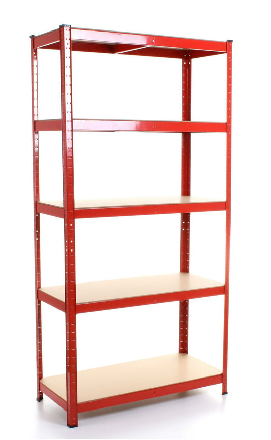 1.8M 5 Tier Metal Shelving Unit - Red