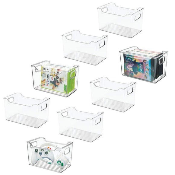 mDesign Plastic Storage Organizer, Holder Bin Box with Handles - for Cube Furniture Shelving Organization for Closet, Kid's Bedroom, Bathroom, Home Office - 10