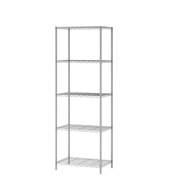 Homebi 5-Tier Wire Shelving 5 Shelves Unit Metal Storage Rack Durable Organizer Perfect for Pantry Closet Kitchen Laundry Organization in Grey,21”Wx14”Dx61”H