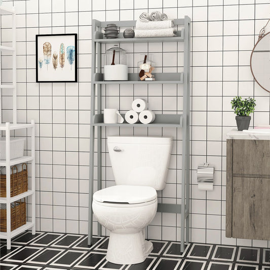 UTEX 3-Shelf Bathroom Organizer Over The Toilet, Bathroom Spacesaver (Gray)