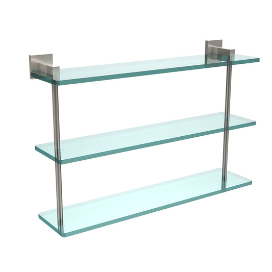 Allld|#Allied Brass MT-5-22-SN Montero Collection 22 Inch Triple Tiered Glass Shelf,