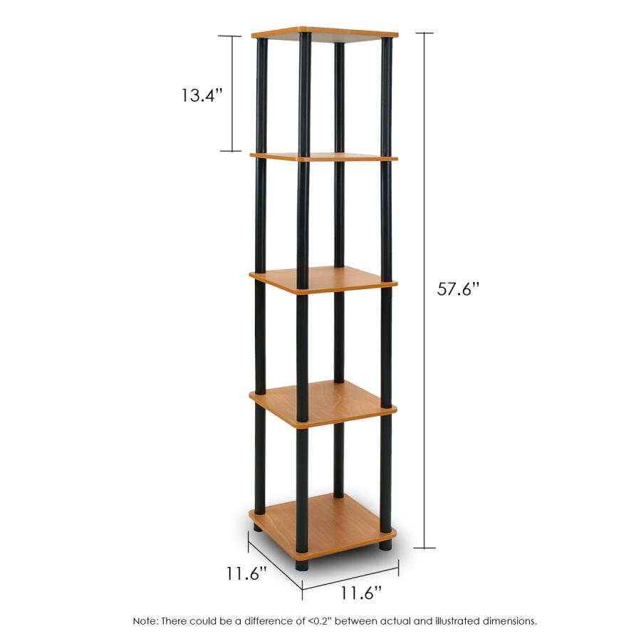 Furinno 5-Tier Corner Square Rack 99132LC/BK