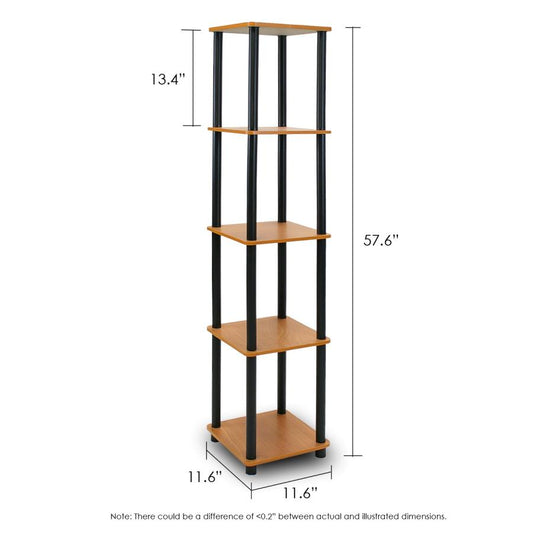 Furinno 5-Tier Corner Square Rack 99132LC/BK