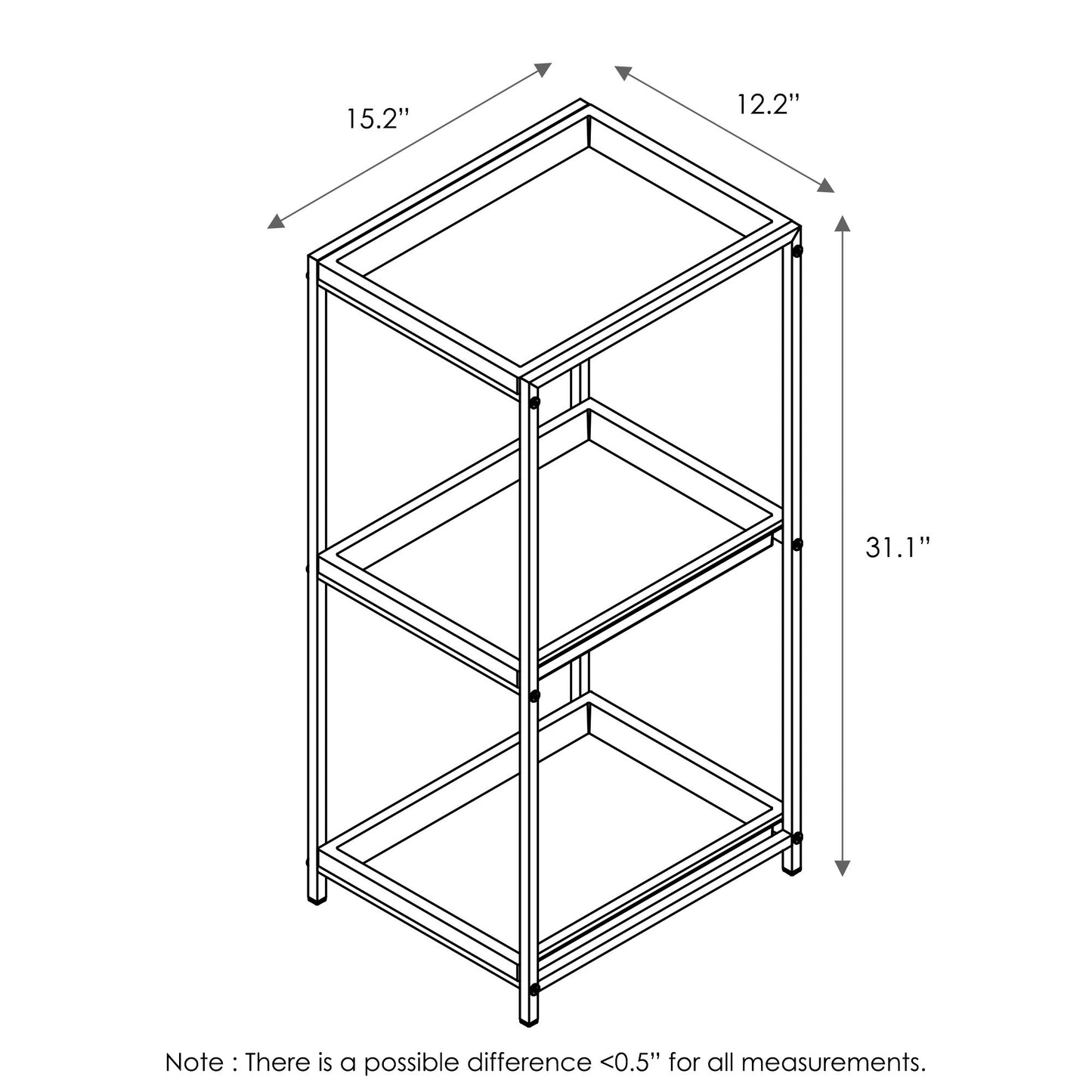 Furinno 3-Tier Tray Shelf WS17315