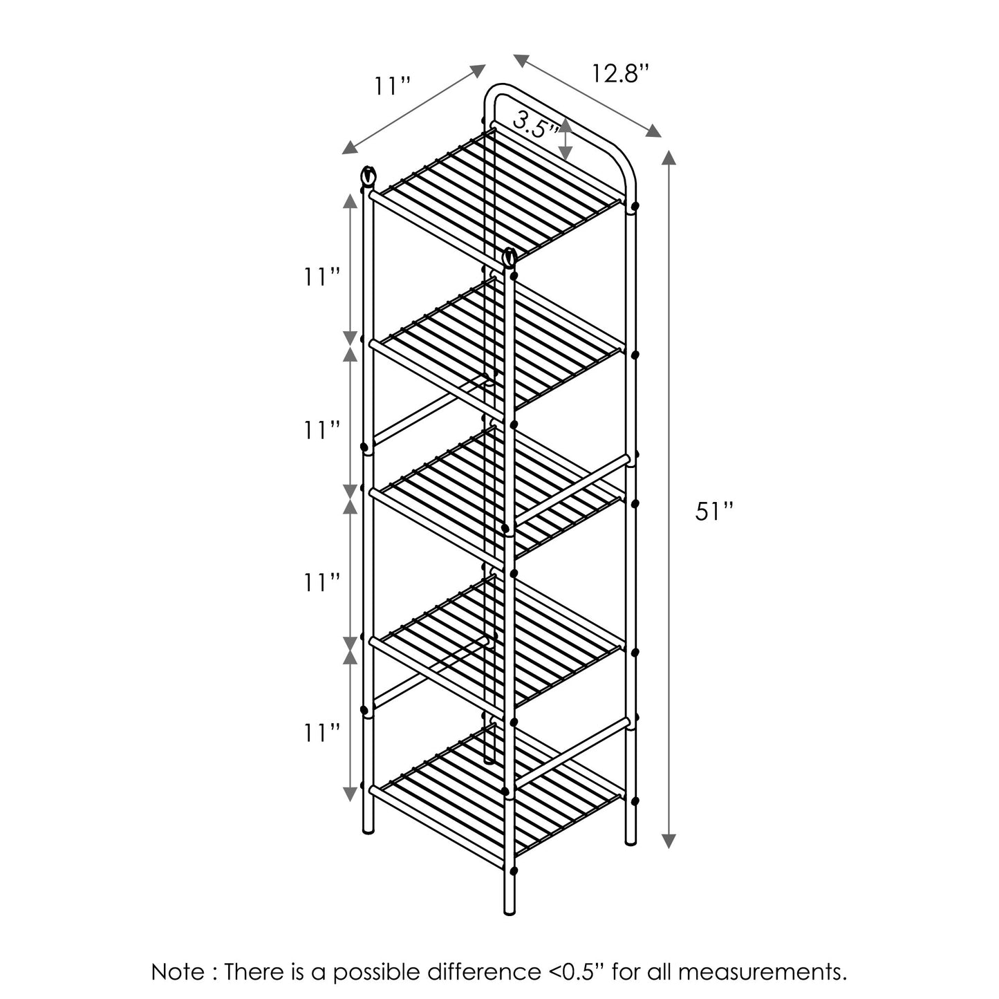 Furinno 5-Tier Storage Shelf WS17322