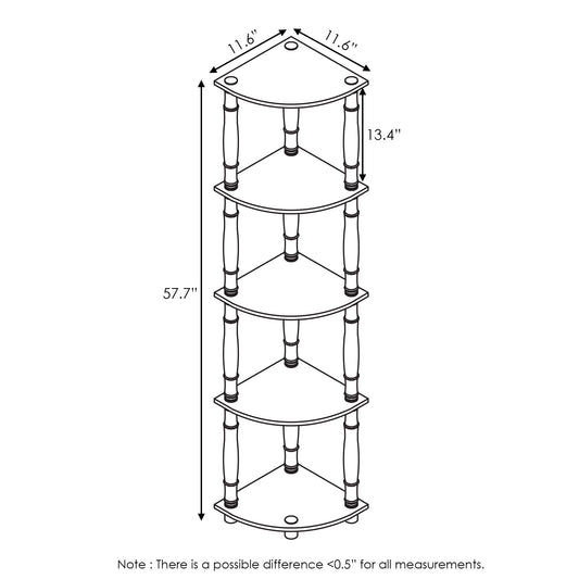 Furinno 5 Tier Corner Display Rack 18035EX/BK