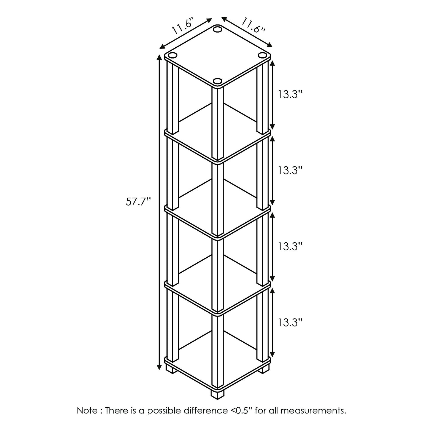 Furinno 3-Tier Multipurpose Shelf Display Rack 18026AM/BK